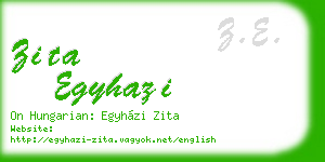 zita egyhazi business card